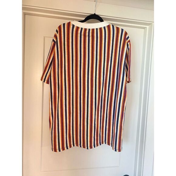 NWT men’s vintage 90’s Guess Los Angeles vertical striped tee large embroidered - Picture 4 of 6